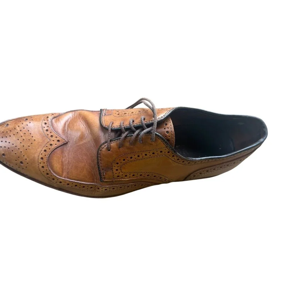 Allen Edmonds Men’s 7 E Brown Leather Wingtip Brogue Oxford Dress Shoes USA